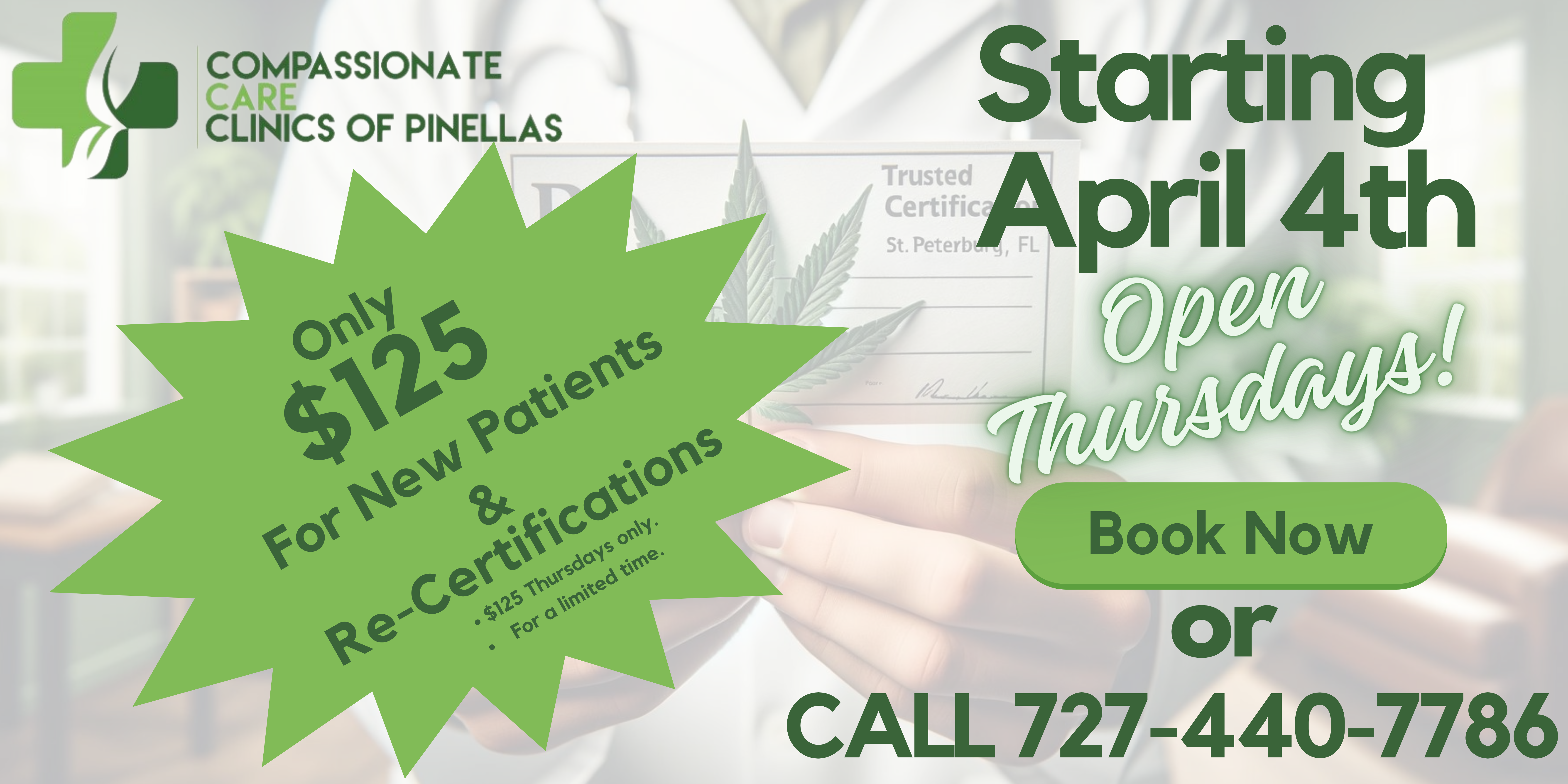 Compassionate Care Clinics of Pinellas - Thursday Special
